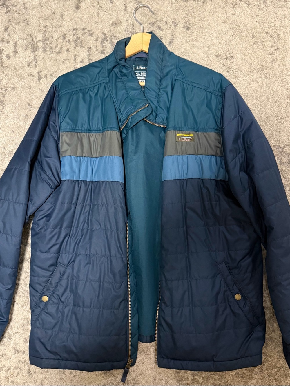 L.L. Bean Men's Mountain Classic Puffer Jacket, Colorblock